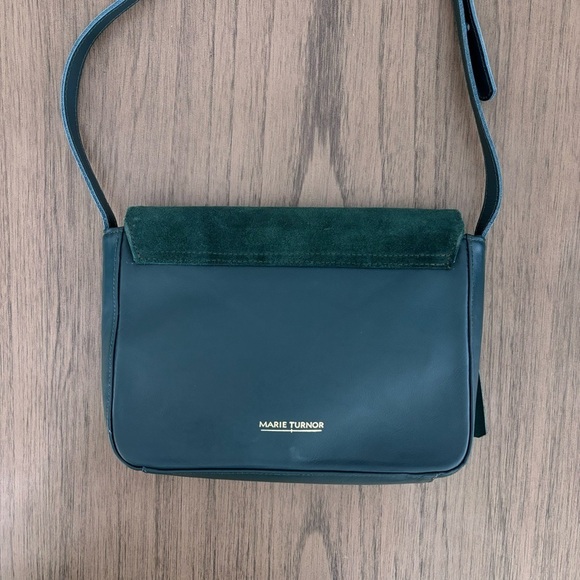 Marie Turnor The Ruffle Crossbody Handbag‎ Emerald Forrest Green Retail $398 - Picture 6 of 9